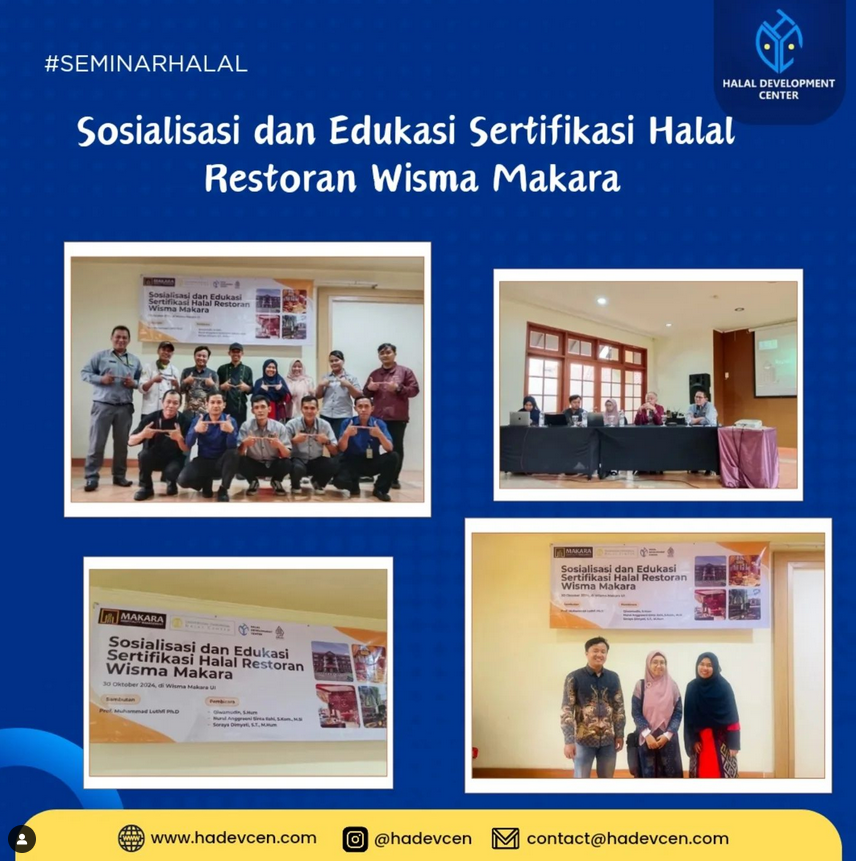 HADEVCEN dan UI Halal Center Gelar Seminar Sosialisasi Sertifikasi Halal